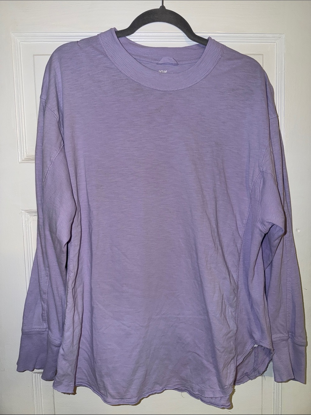 Aerie Long Sleeve Cotton Tee in Purple Size Large
